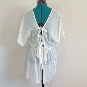 3/$20 ASOS White Cotton Tie Up Beach Coverup